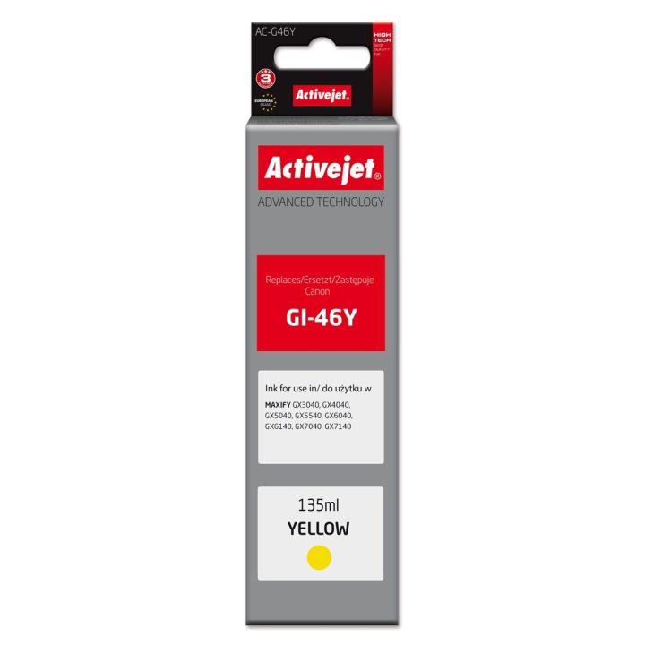 Activejet AC-G46Y Ink cartridge for Canon printers replacement for Canon GI-46Y Supreme 135 ml yellow