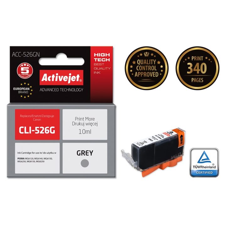 Activejet ACC-526GN Ink (replacement for Canon CLI-526G Supreme 10 ml gray)