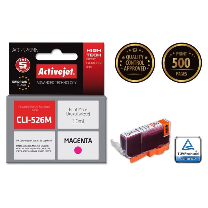 Activejet ACC-526MN Ink (replacement for Canon CLI-526M Supreme 10 ml magenta)