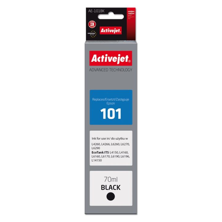Activejet AE-101BK Ink Bottle (Replacement Epson 101 Supreme 70 ml Black)