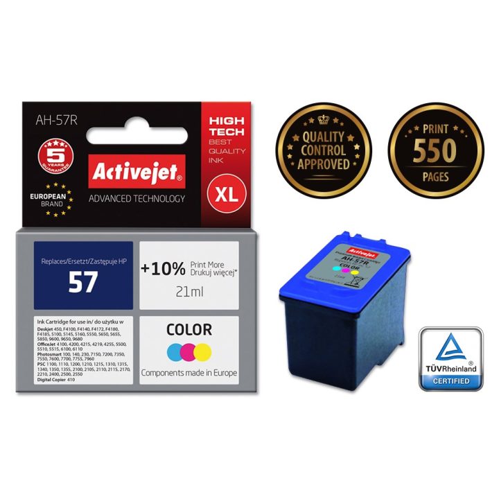 Activejet AH-57R Ink (replacement for HP 57 C6657AE Premium 21 ml color)