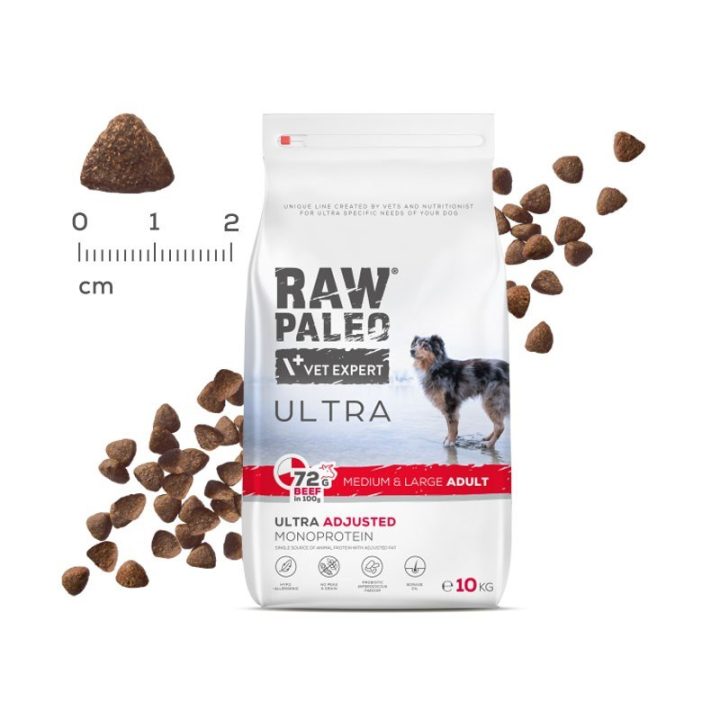 VETEXPERT Raw Paleo Ultra Medium&Large Adult Beef - dry dog ??food - 10 kg