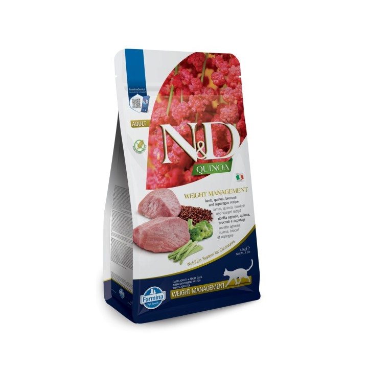 FARMINA N&D Quinoa Weight Management Lamb - suché krmivo pro kočky - 5kg