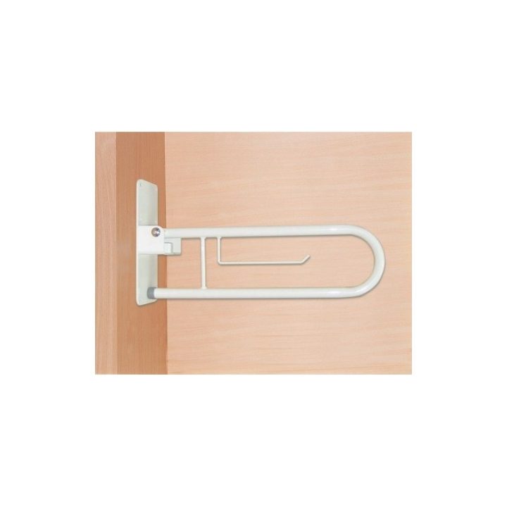 Toilet handrail bathroom hinged handle White