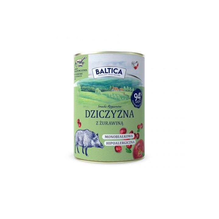 BALTICA Smaki regionów Venison with cranberries - wet dog food - 400g