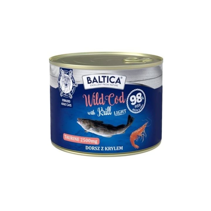 BALTICA Excellent Wild cod with krill Light - wet cat food - 185g