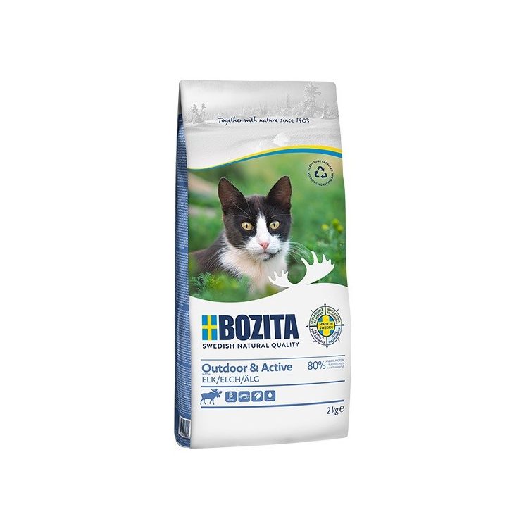 BOZITA Outdoor & Active with Elk - dry cat food - 2kg