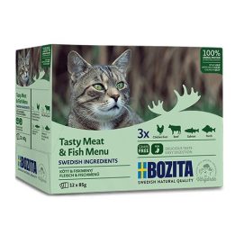 BOZITA Tasty meat & fish menu in jelly Box - wet cat food - 12x85g