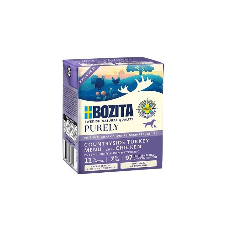 BOZITA Purely Paté Duoprotein Junior Chicken and turkey - wet dog food - 370g