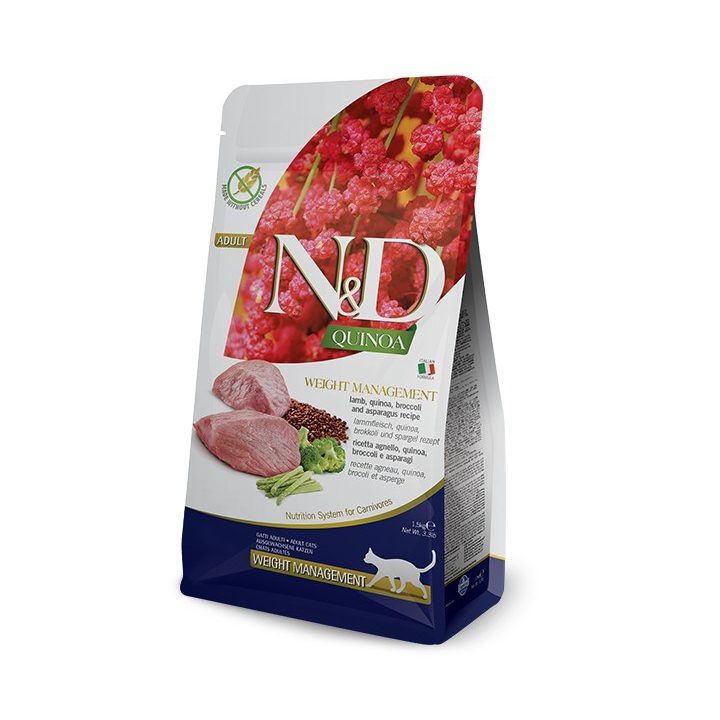 FARMINA N&D Quinoa Weight Management Lamb&Broccoli - dry cat food - 5 kg