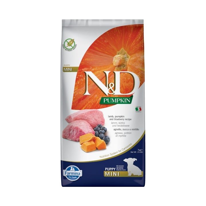 FARMINA N&D Pumpkin Lamb&Blueberry Puppy Mini - dry dog food - 7kg
