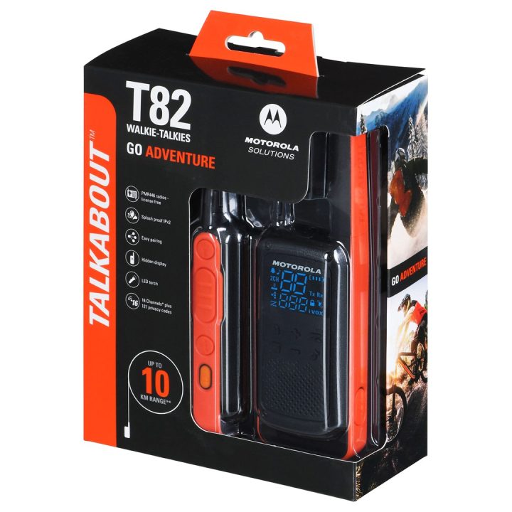 Motorola T82 Twin Pack two-way radio 16 channels Black Orange