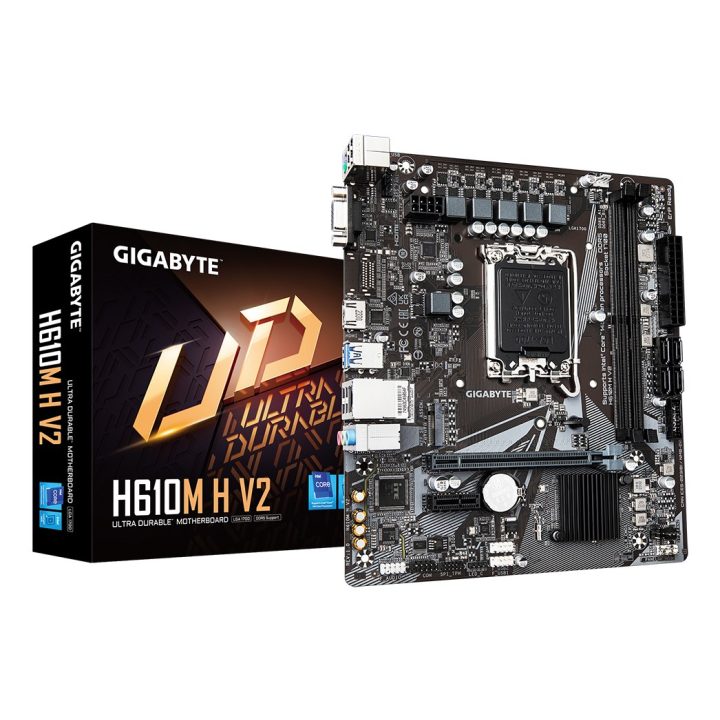 GIGABYTE H610M H V2 DDR5 Motherboard - Supports Intel Core 14th CPUs 6+1+1 Hybrid Digital VRM up to 3200MHz DDR5 (OC) 1xPCIe 3.0