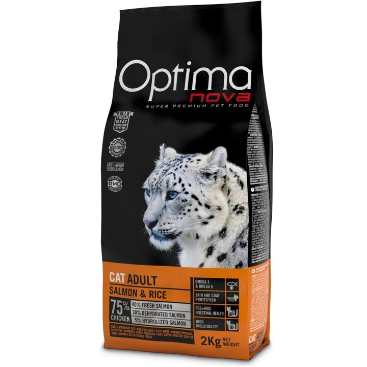 OPTIMANOVA Cat Adult Sterilised Salmon and Rice - dry cat food - 2kg