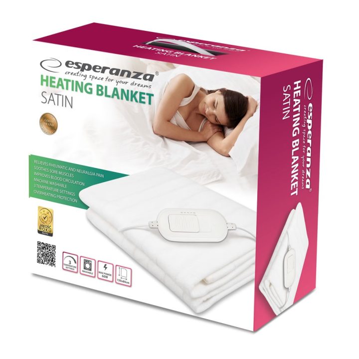 Esperanza EHB002 electric blanket 60 W White Fleece Polyester