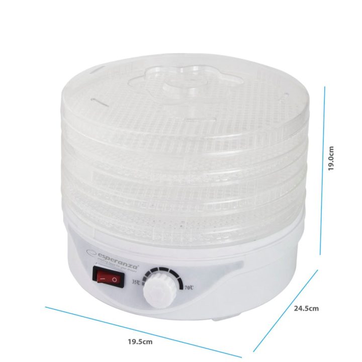 Esperanza EKD003 food dehydrator Transparent White 250 W