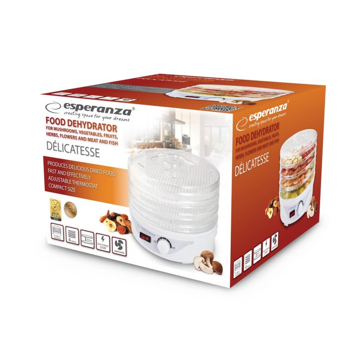 Esperanza EKD003 food dehydrator Transparent White 250 W