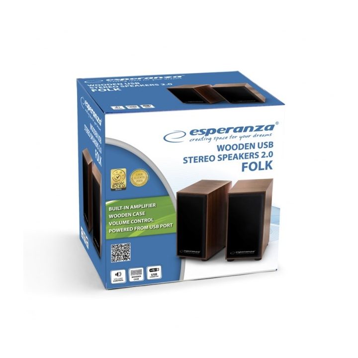 Esperanza 2.0 FOLK speaker set 2.0 channels 6 W Wood
