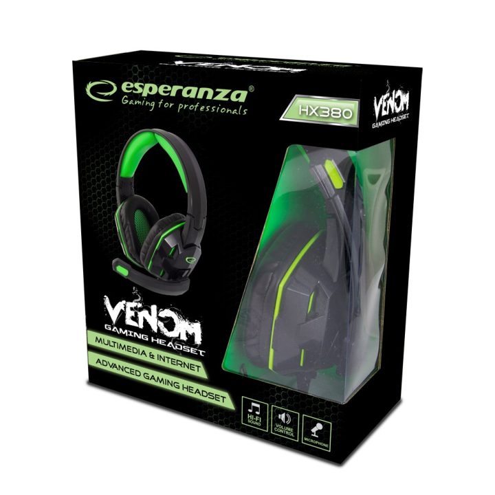 Esperanza EGH380 Head-band Black Green