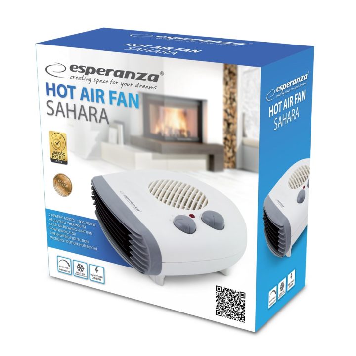 Esperanza EHH003 electric space heater Indoor Grey White 2000 W