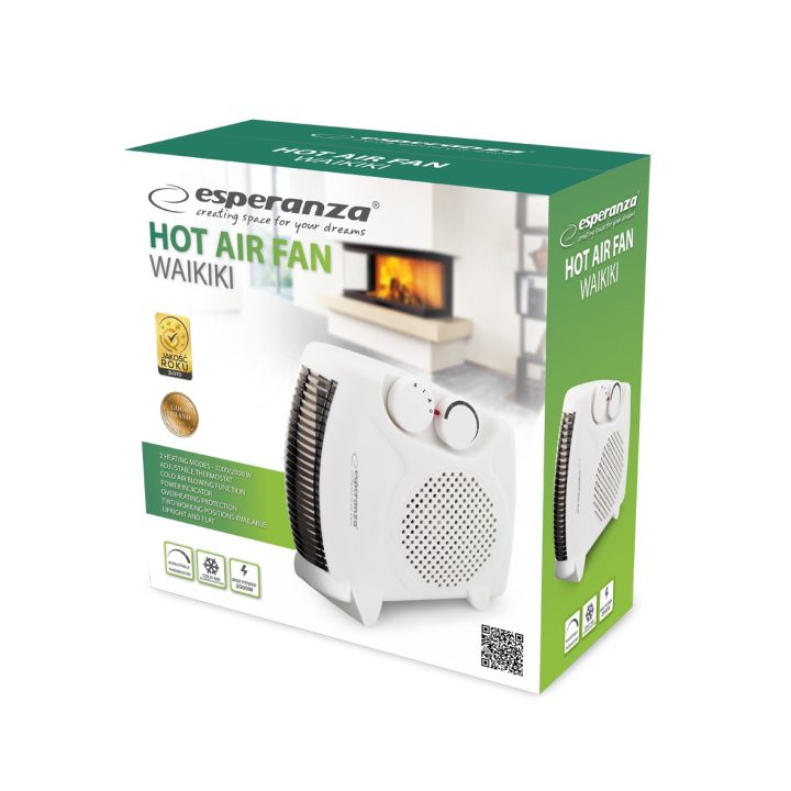 Esperanza EHH004 electric space heater Indoor Black White 2000 W