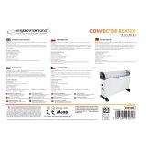 Esperanza EHH008 electric space heater Indoor White 2000 W Convector electric space heater
