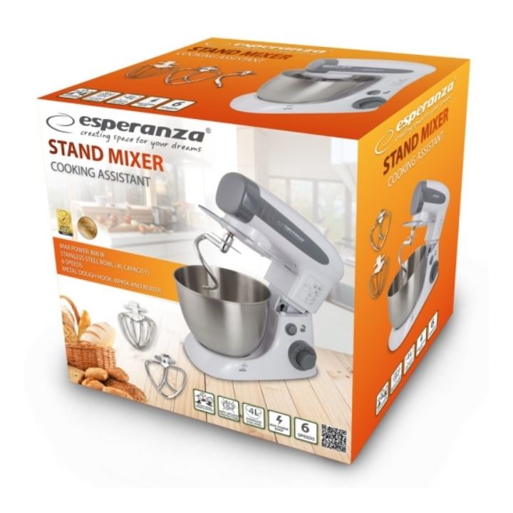 Esperanza EKM024 mixer Stand mixer 800 W Grey