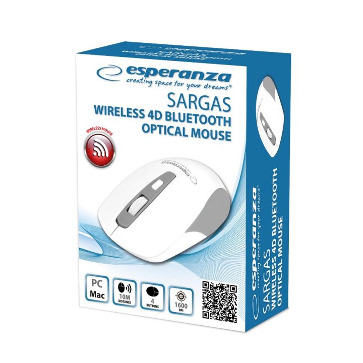Esperanza EM130W Wireless Bluetooth 4D mouse white