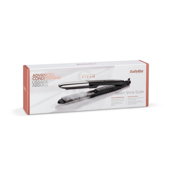 BaByliss Steam Mist Styler Straightening iron Black Silver 2.5 m