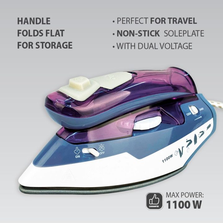 Steam iron MAESTRO MR-317T 1100W travel iron Purple