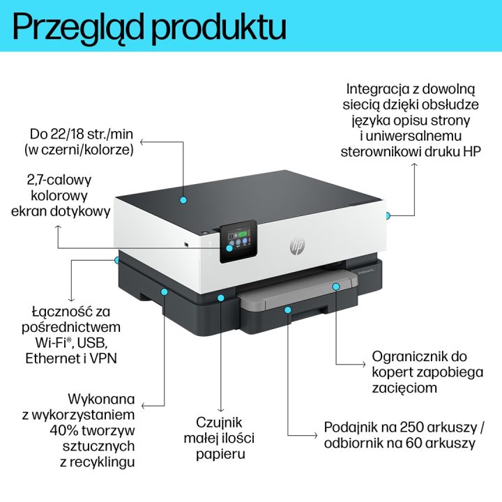 HP OfficeJet Pro 9110b Wireless Color Printer Two-sided printing