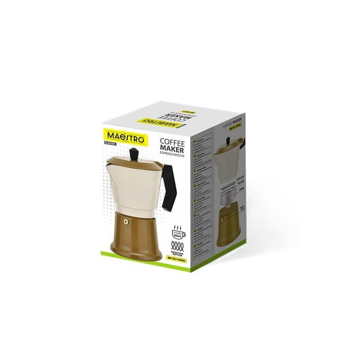 Aluminium moka pot MR-1657-6-BEIGE MAESTRO