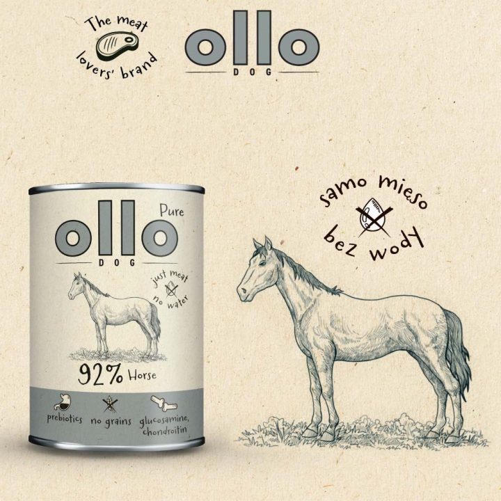 OLLO Pure Horse Mono - wet dog food - 850g