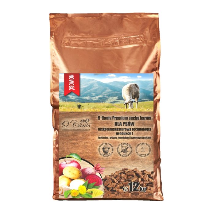 O'CANIS Premium Lamb with millet potatoes and red beetroot - dry dog food - 12kg