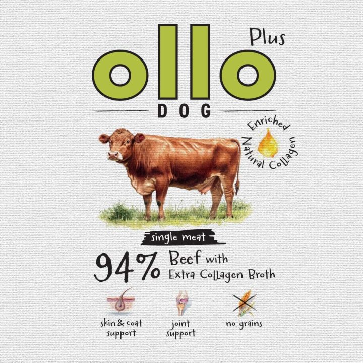 OLLO Plus Collagen Mono Beef - wet dog food - 800g