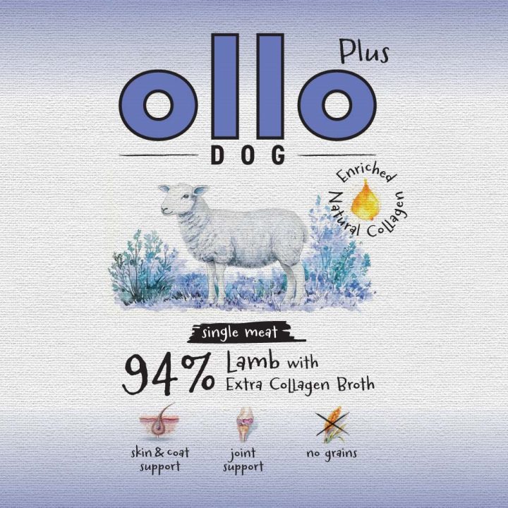 OLLO Plus Collagen Mono Lamb - wet dog food - 800g