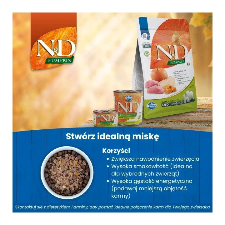 FARMINA N&D Zucca Cinghiale&Mela Adulto Medio/Maxi - cibo secco per cani - 12kg