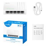 Cudy GS105U Switch di rete Non gestito Gigabit Ethernet (10/100/1000) Bianco