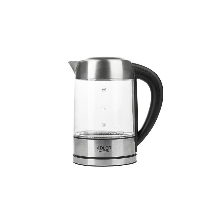 Adler AD 1247 NUOVO bollitore elettrico 1.7 L nocciola acciaio inossidabile trasparente 2200 W