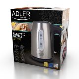 Adler AD 1273 bollitore elettrico 1 L 1200 W nero nocciola acciaio inossidabile