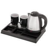Adler AD 1354 Hotel bollitore acciaio inox 1.2 L + vassaio con tazze acciaio nero