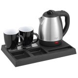 Adler AD 1354 Hotel bollitore acciaio inox 1.2 L + vassaio con tazze acciaio nero