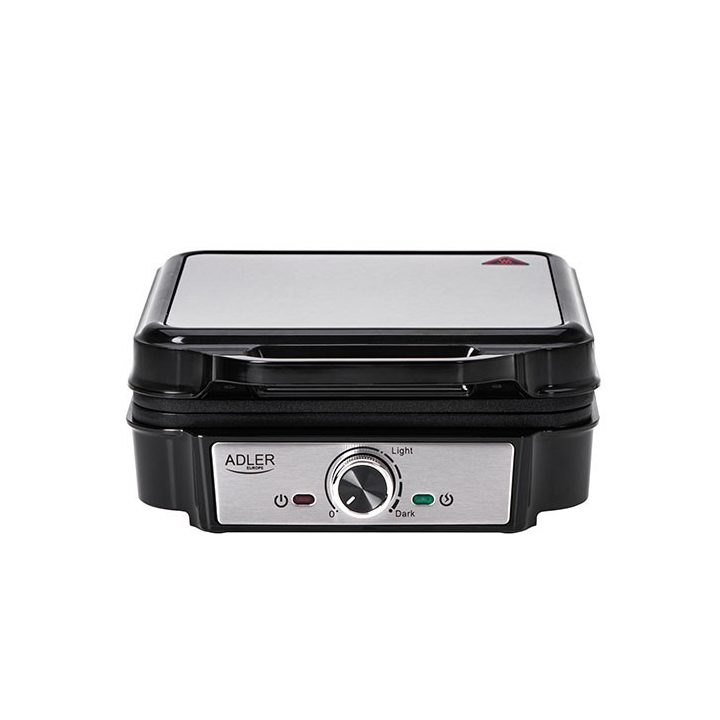 Adler AD 3083 piastra per waffle 4 waffle 1800 W nero argento