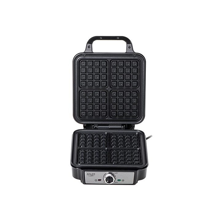 Adler AD 3083 piastra per waffle 4 waffle 1800 W nero argento