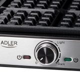 Adler AD 3083 piastra per waffle 4 waffle 1800 W nero argento
