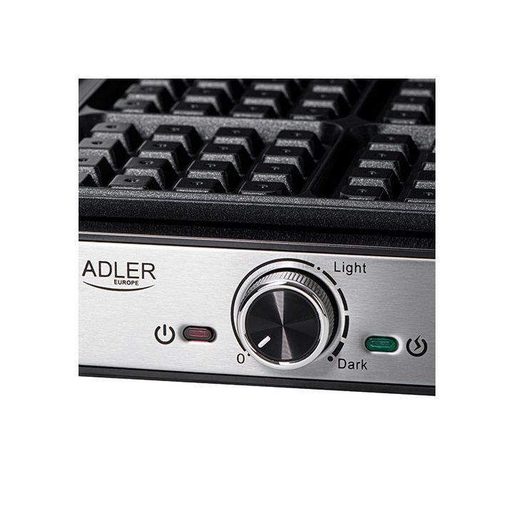 Adler AD 3083 piastra per waffle 4 waffle 1800 W nero argento