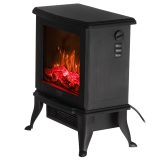 Camino elettrico ADLER AD 7754 2 2 livelli di calore: 1000W / 1800W | 3D effetto fiamma | Termostato nero