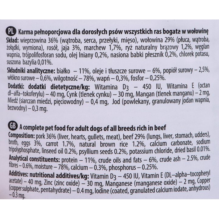 DOLINA NOTECI Premium Manzo - Cibo umido per cani - 400 g