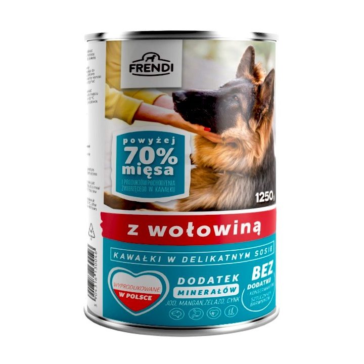 FRENDI Con pezzi di manzo in salsa delicata - cibo umido per cani - 1250g