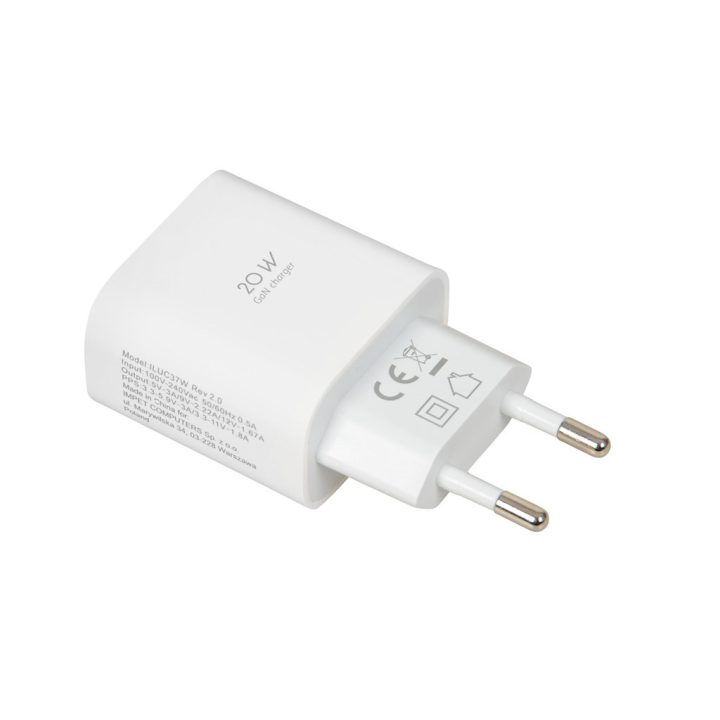 Caricabatterie da parete iBOX C-37 GaN PD20W bianco